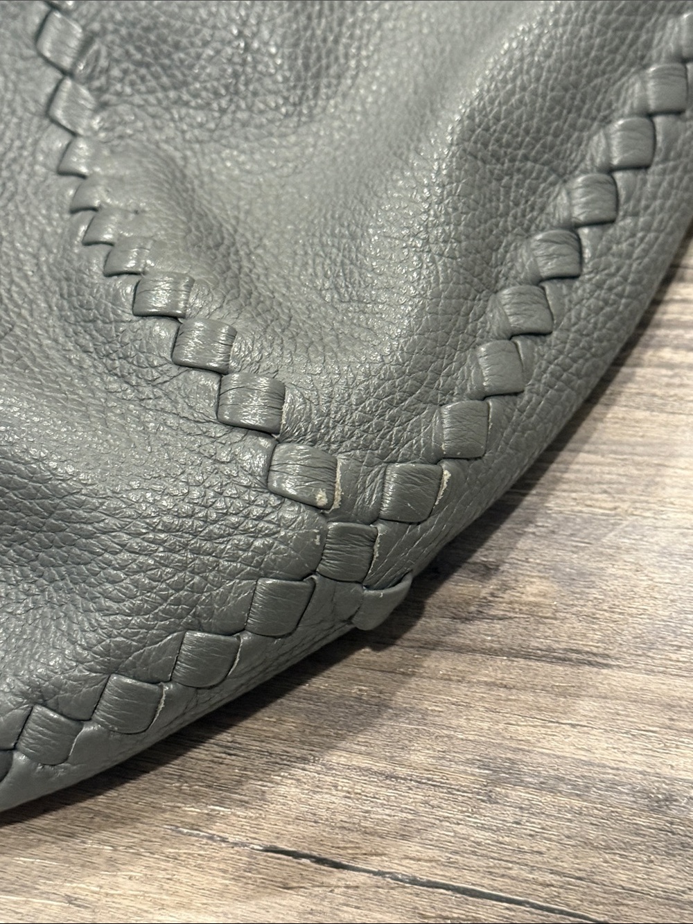 Bottega Veneta Dark Gray Cervo Leather Braided Hobo Bag - Picture 14 of 15